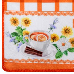 Салфетка из МИКРОФИБРЫ универсальная, 40х60 см, оранжевая клетка, орнамент, 240 г/м2, BOOMHOUSE (БУМХАУС), 700877 - фото 4