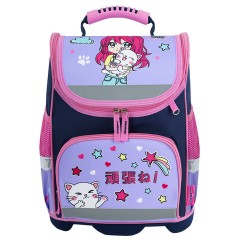 Ранец ЮНЛАНДИЯ WISE, 1 отделение, 3 кармана, устойчивое дно, "Anime hugs", 37x29х15 см, 272074 Ранец ЮНЛАНДИЯ WISE, 1 отделение, 3 кармана, устойчивое дно, "Anime hugs", 37x29х15 см, 272074 - фото 2