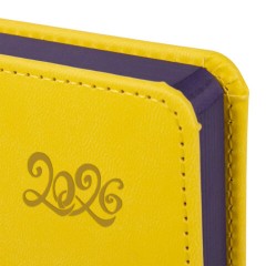 Ежедневник датированный 2026, А5, 138x213 мм, BRAUBERG "Rainbow", под кожу, желтый, 117082 - фото 3