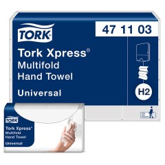 Полотенца бумажные (1 пачка, 190 листов) TORK (H2) UNIVERSAL, 2-слойные, цвет натуральный, 23,4х21,3 см, Z-сложение, 471103