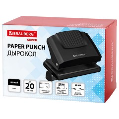 Дырокол BRAUBERG "SUPER", до 20 листов, черный, 272742 Дырокол BRAUBERG "SUPER", до 20 листов, черный, 272742 - фото 2