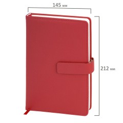 Ежедневник в подарочном наборе 5 в 1, А5, 145x212 мм, BRAUBERG "President", под кожу, 160 листов, красный, 116851 - фото 3