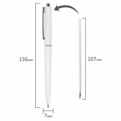 Ручка шариковая автоматическая BRAUBERG X17 WHITE, СИНЯЯ, корпус белый, стандартный узел 0,7 мм, линия письма 0,5 мм, 144156 - фото 6