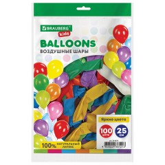Шары воздушные 25 см, 100 штук, "ЯРКИЕ ЦВЕТА", ассорти, BRAUBERG KIDS, 591873 Шары воздушные 25 см, 100 штук, "ЯРКИЕ ЦВЕТА", ассорти, BRAUBERG KIDS, 591873 - фото 2