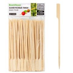 Шпажки-пики для канапе бамбуковые ГОЛЬФ 18 см, 100 шт., BOOMHOUSE (БУМХАУС), 701965