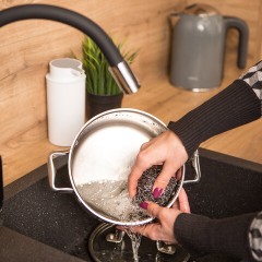 Губка (мочалка) металлическая, спиральная, 40 г, МЕГА, для посуды, гриля, плиты, YORK, 002030 - фото 5