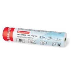 Рулон для факса 210 мм (диаметр 35 мм, длина 15 м, втулка 12 мм), BRAUBERG, 110377 Рулон для факса 210 мм (диаметр 35 мм, длина 15 м, втулка 12 мм), BRAUBERG, 110377 - фото 2
