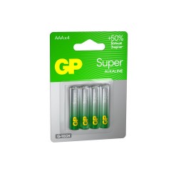 Батарейка GP Super AAA/LR03/24A 24A-2CR4/24AA21-2CRSBC4 алкалин., бл/4 Батарейка GP Super AAA/LR03/24A 24A-2CR4/24AA21-2CRSBC4 алкалин., бл/4 - фото 2