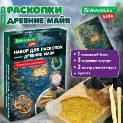 Набор для раскопок "Древние Майя" 16х23 см, инструменты, BRAUBERG KIDS, 665940 - фото 11