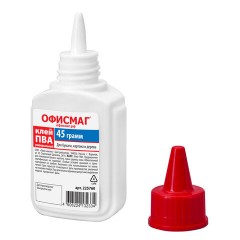 Клей ПВА ОФИСМАГ (бумага, картон, дерево), 45 г, РОССИЯ, 225760 - фото 2