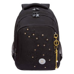 Рюкзак GRIZZLY школьный, анатомическая спинка, 3 отделения, для девочек, "GOLDEN&BLACK", 40х27х20 см, RG-561-2/1 Рюкзак GRIZZLY школьный, анатомическая спинка, 3 отделения, для девочек, "GOLDEN&BLACK", 40х27х20 см, RG-561-2/1 - фото 2