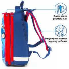 Ранец BRAUBERG PREMIUM, 2 отделения, с брелоком, дополнительный объем, для мальчиков, "Гоночный клуб", 38х29х18 см, 227819 - фото 16