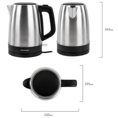 Чайник BRASSON (БРАССОН) KT-040, 1,7 л, 2200 Вт, индикатор уровня воды, сталь, черный, 455192 - фото 12