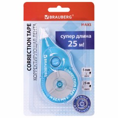 Корректирующая лента BRAUBERG MAXI PLUS, 5 мм х 25 м, механизм перемотки, корпус голубой, блистер, 272500 Корректирующая лента BRAUBERG MAXI PLUS, 5 мм х 25 м, механизм перемотки, корпус голубой, блистер, 272500 - фото 2