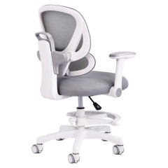 Кресло детское с подставкой для ног BRABIX KIDS "MG-220", сетка/ткань TW, серое, 533315 - фото 3