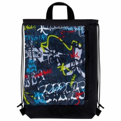 Мешок для обуви ЮНЛАНДИЯ с ручками, боковой карман на молнии, 46х36 см, "Graffiti", 272408 Мешок для обуви ЮНЛАНДИЯ с ручками, боковой карман на молнии, 46х36 см, "Graffiti", 272408 - фото 2