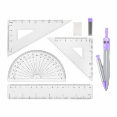 Готовальня BRAUBERG SCHOOL KIT, 9 предметов, циркуль 125 мм, чертежные принадлежности, лаванда, 210713 Готовальня BRAUBERG SCHOOL KIT, 9 предметов, циркуль 125 мм, чертежные принадлежности, лаванда, 210713 - фото 2