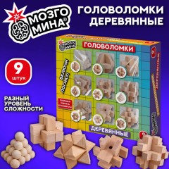 Головоломки деревянные, набор 9 штук, разные уровни сложности, МОЗГОМИНА, 666425 - фото 13