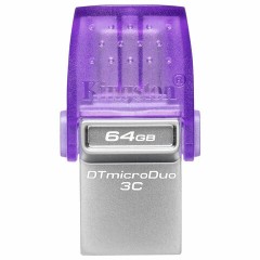 Флеш-диск 64 GB KINGSTON DataTraveler microDuo 3C, разъем USB 3.2, Type-C, фиолетовый, DTDUO3CG3/64GB Флеш-диск 64 GB KINGSTON DataTraveler microDuo 3C, разъем USB 3.2, Type-C, фиолетовый, DTDUO3CG3/64GB - фото 2