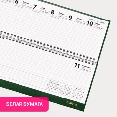 Планинг датированный 2026 300х130 мм, STAFF, гребень, обложка бумвинил, 64 л., зеленый, 117361 Планинг датированный 2026 300х130 мм, STAFF, гребень, обложка бумвинил, 64 л., зеленый, 117361 - фото 3