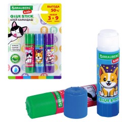Клей-карандаш "Anime" 9 г, ВЫГОДНАЯ УПАКОВКА, BRAUBERG KIDS, 3 штуки на блистере, 272471 Клей-карандаш "Anime" 9 г, ВЫГОДНАЯ УПАКОВКА, BRAUBERG KIDS, 3 штуки на блистере, 272471 - фото 2