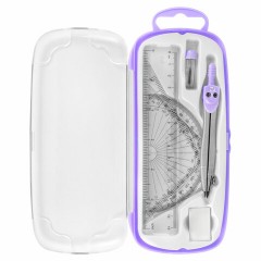 Готовальня BRAUBERG SCHOOL KIT, 8 предметов, циркуль 115 мм, чертежные принадлежности, лавандовый цвет, 210703 - фото 12