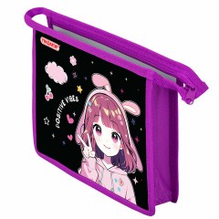 Папка для тетрадей ПИФАГОР А5, 1 отделение, пластик, на молнии, "Anime sign", 273328 Папка для тетрадей ПИФАГОР А5, 1 отделение, пластик, на молнии, "Anime sign", 273328 - фото 4