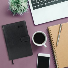 Ежедневник датированный 2026 А5 148х218 мм, GALANT "Ritter", под кожу, черный, 117491 - фото 5