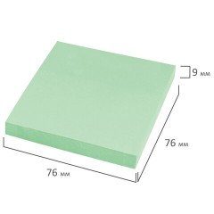 Блок самоклеящийся (стикеры) STAFF STANDARD, ПАСТЕЛЬНЫЙ 76х76 мм, зеленый, 100 листов, 116575 - фото 3