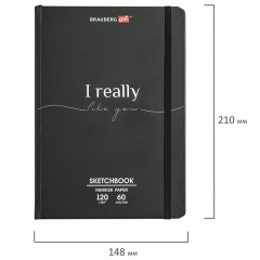Скетчбук для маркеров 120 г/м2, 148х210 мм, 60 л., твердая обложка, резинка, BRAUBERG ART PREMIERE, "For you", 115101 Скетчбук для маркеров 120 г/м2, 148х210 мм, 60 л., твердая обложка, резинка, BRAUBERG ART PREMIERE, "For you", 115101 - фото 2