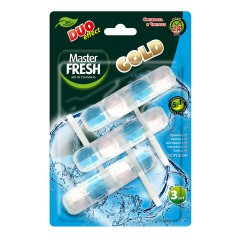 Блок туалетный подвесной твердый 3 шт. x 50 г, MASTER FRESH GOLD DUO EFFECT 5 в 1 "Морской", С0007434