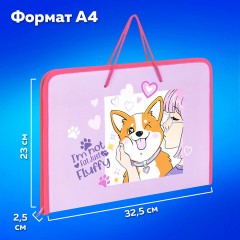 Папка для труда на молнии с ручками ПИФАГОР А4, 1 отделение, пластик, органайзер, "Fluffy akita", 272227 Папка для труда на молнии с ручками ПИФАГОР А4, 1 отделение, пластик, органайзер, "Fluffy akita", 272227 - фото 12