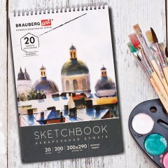 Скетчбук, акварельная бумага 200 г/м2, 200х290 мм, 20 л., гребень, твердая обложка, BRAUBERG ART, 112980 Скетчбук, акварельная бумага 200 г/м2, 200х290 мм, 20 л., гребень, твердая обложка, BRAUBERG ART, 112980 - фото 6