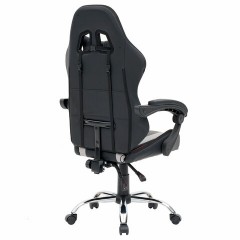 Кресло компьютерное CROMEX (КРОМЕКС) "Quantum GM-155 RGB", подсветка, две подушки, экокожа, черное/красное/серое, 532955 - фото 3