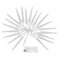 Электрогирлянда-нить комнатная 2 м, 20 LED, с насадками, вид: "Сосульки", холодный белый, на батарейках, ЗОЛОТАЯ СКАЗКА, 592561 - фото 2