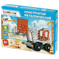 Конструктор металлический "Погрузчик", цветной, с подвижными деталями, 130 элементов, BAMBOX (БАМБОКС), 667033