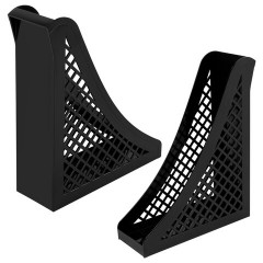 Лоток вертикальный для бумаг BRAUBERG ECO, 240х80х290 мм, сетчатый, черный, 239014 - фото 3