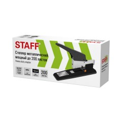 Степлер МОЩНЫЙ №24/6-23/24 металлический STAFF "HEAVY DUTY ECO", до 200 листов, черный, 272737 - фото 3