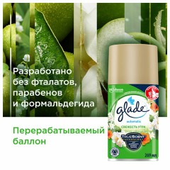 Сменный баллон 269 мл, GLADE "Свежесть утра", для автоматических освежителей, универсальный, 864979 Сменный баллон 269 мл, GLADE "Свежесть утра", для автоматических освежителей, универсальный, 864979 - фото 7