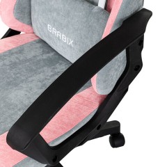 Кресло компьютерное BRABIX "Forcer GM-127", 2 подушки, ткань, розовое/серое, 533215 - фото 10