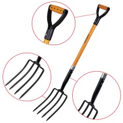 Вилы копальные стальные 19х28 см, ОБЩАЯ ДЛИНА 115 см, черенок стекловолокно, V-ручка, RABBITEX (РАББИТЕКС) "FIBERGLASS", 700491 - фото 4