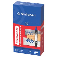 Маркер перманентный двусторонний CENTROPEN 1666, ЧЕРНЫЙ, круглый/скошенный, 1/1-4 мм, 616660112 - фото 3