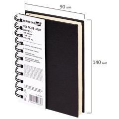 Скетчбук, слоновая кость 140 г/м2 90х140 мм, 80 л., КОЖЗАМ, гребень, BRAUBERG ART CLASSIC, черный, 116474 Скетчбук, слоновая кость 140 г/м2 90х140 мм, 80 л., КОЖЗАМ, гребень, BRAUBERG ART CLASSIC, черный, 116474 - фото 3