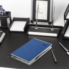 Ежедневник датированный 2026 А5 148х218 мм, GALANT "Infinity Silver", под кожу, синий, 117496 - фото 5