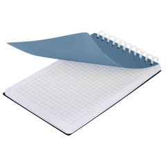 Блокнот МАЛЫЙ ФОРМАТ А6, 60 л., силиконовый гребень, обложка пластик, клетка, BRAUBERG, синий, 117565 - фото 3