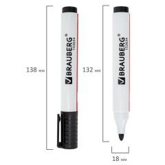 Маркер стираемый для белой доски ЧЕРНЫЙ, BRAUBERG "ULTRA WHITEBOARD MARKER", 3 мм, с клипом, 152634 - фото 9