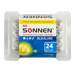 Батарейки КОМПЛЕКТ 24 шт., SONNEN Alkaline, АА(LR6, 15А), алкалиновые, пальчиковые, короб, 455095 Батарейки КОМПЛЕКТ 24 шт., SONNEN Alkaline, АА(LR6, 15А), алкалиновые, пальчиковые, короб, 455095 - фото 2