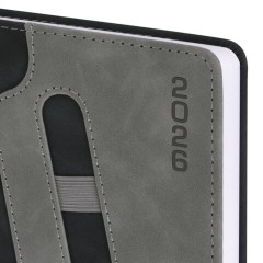 Ежедневник датированный 2026, А5, 138x213 мм, BRAUBERG "Assistant", под кожу, держатель, черный, 117376 - фото 3