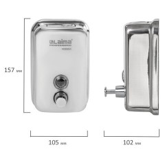 Дозатор для жидкого мыла LAIMA PROFESSIONAL INOX (гарантия 3 года), 0,5 л, нержавеющая сталь, зеркальный, 605394 - фото 6