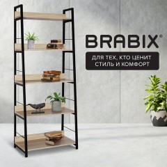 Стеллаж на металлокаркасе BRABIX "LOFT SH-003", 600х350х1500 мм, 5 полок, цвет дуб натуральный, 641236 - фото 14
